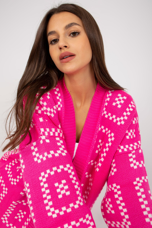 Fluo růžový volný cardigan ve vzorech... Fluo růžový volný cardigan ve vzorech...