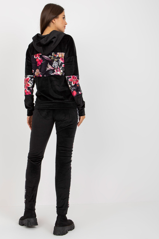 Dámský černý velurový set s...