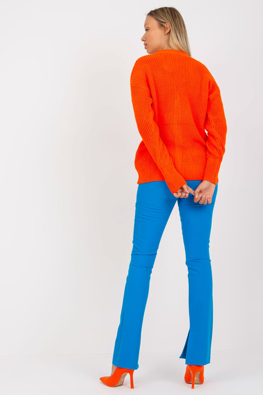 Oranžový kardigan s velkými knoflíky...