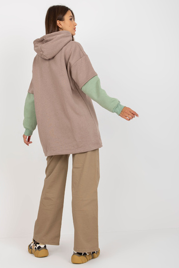 Tmavě béžová basic mikina s...