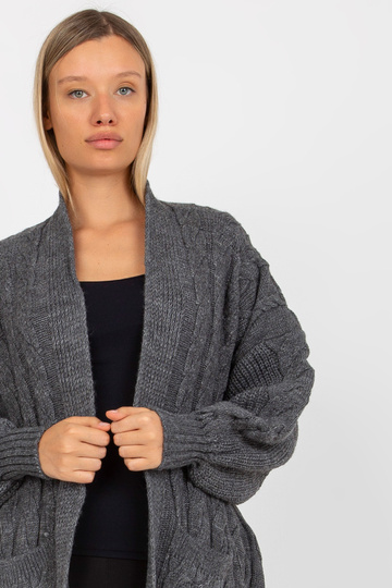 Tmavě šedý maxi cardigan s... 2