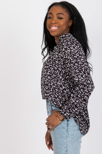 Černá halenka s potiskem a...