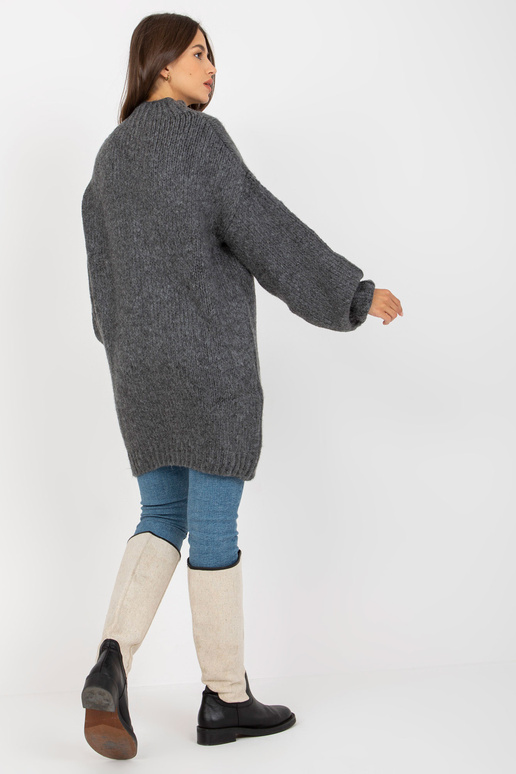 Tmavě šedé volné rolákové pletené...