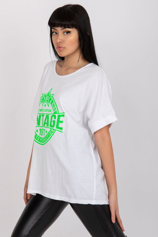 Bílé a zelené tričko s aplikací a...