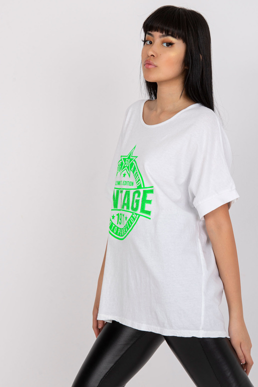 Bílé a zelené tričko s aplikací a...