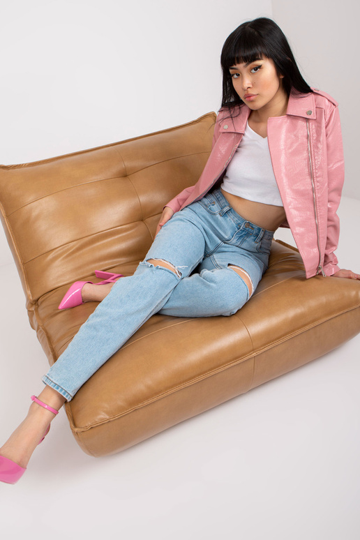 Světle modré Mom Fit dámské džínové...