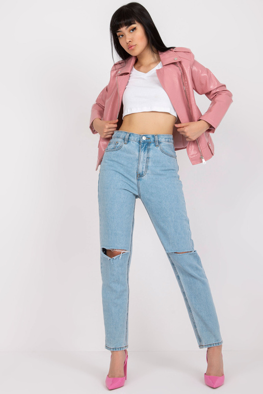 Světle modré Mom Fit dámské džínové...