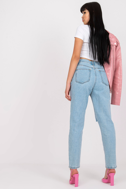 Světle modré Mom Fit dámské džínové...