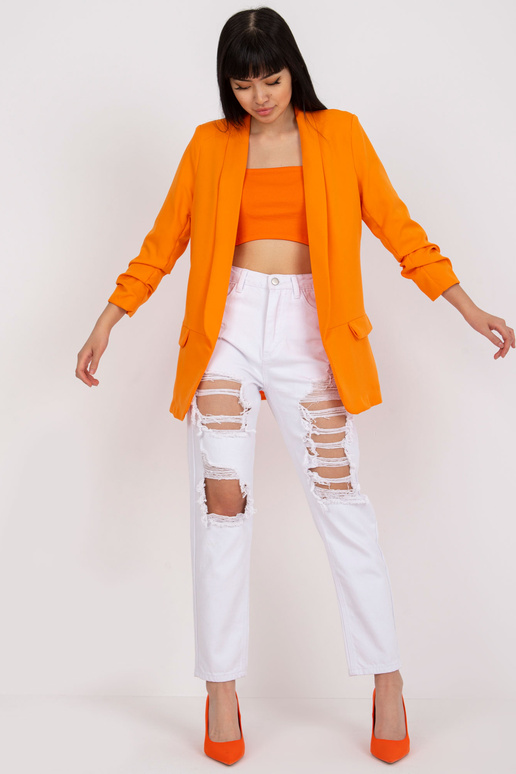 Bílé máma džínové kalhoty s dírami