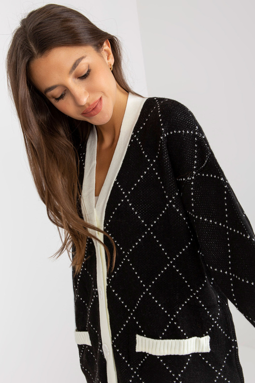 RUE PARIS Černý volný cardigan