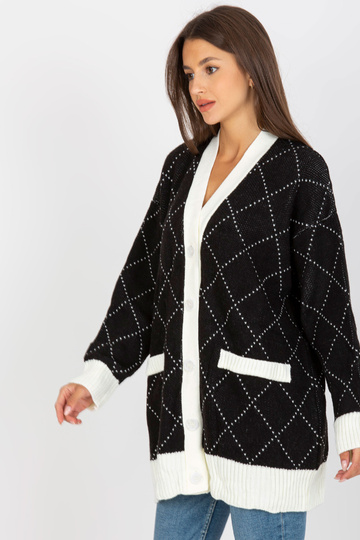 RUE PARIS Černý volný cardigan 2