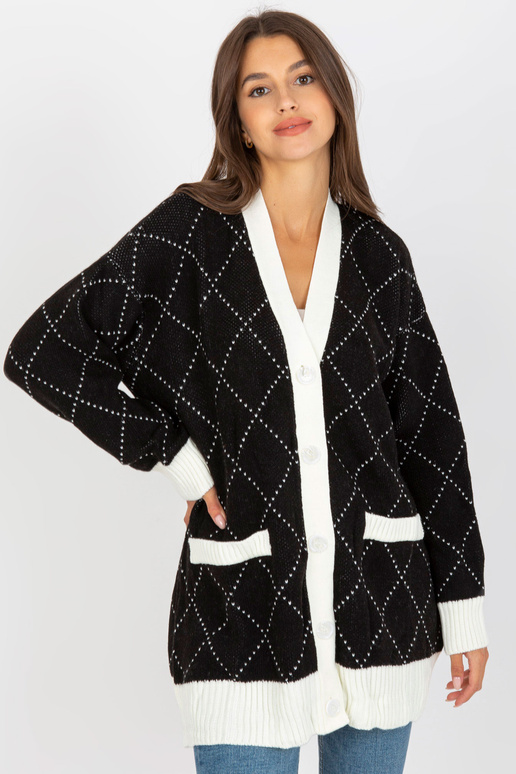 RUE PARIS Černý volný cardigan