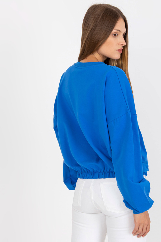 Tmavě modrá mikina bez kapuce s...