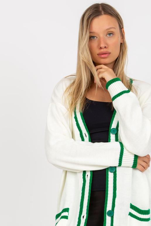 Ecru dámský kardigan s kapsami RUE PARIS