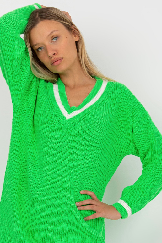 Fluo zelené pletené mini šaty s...