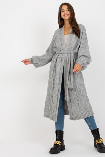 Šedý dlouhý kardigan s... 2