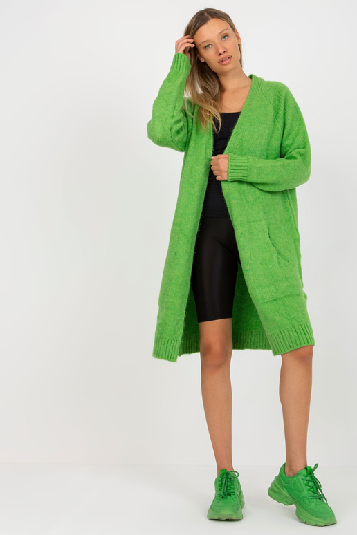 Světle zelený volný kardigan s...