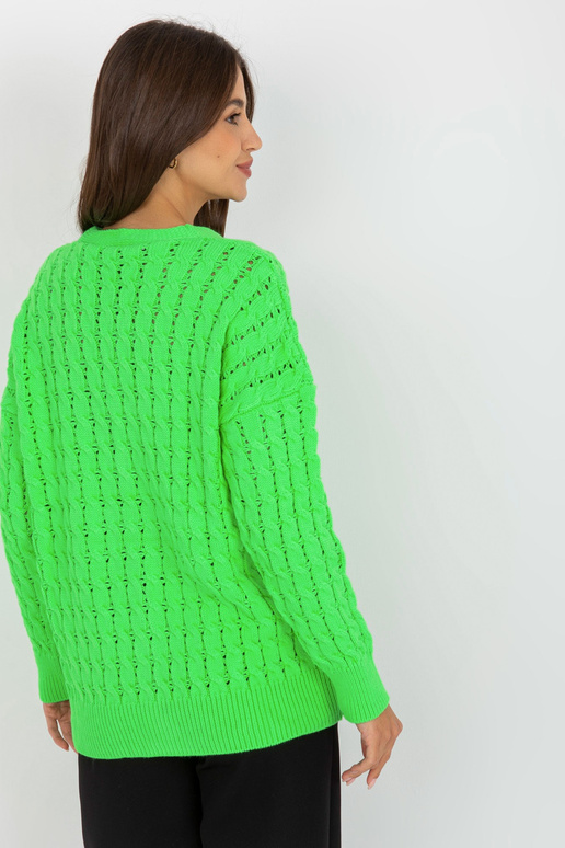 Fluo zelený prolamovaný kardigan s...