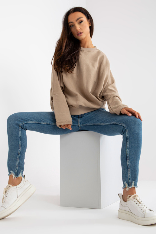 Tmavě béžová dámská basic oversized...