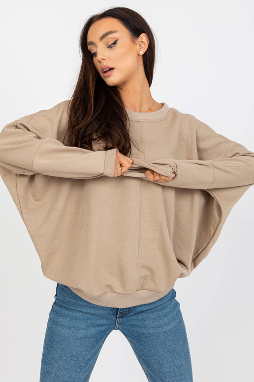 Tmavě béžová dámská basic oversized...