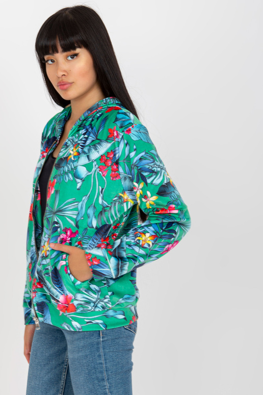 Zelenomodrá mikina RUE PARIS s...