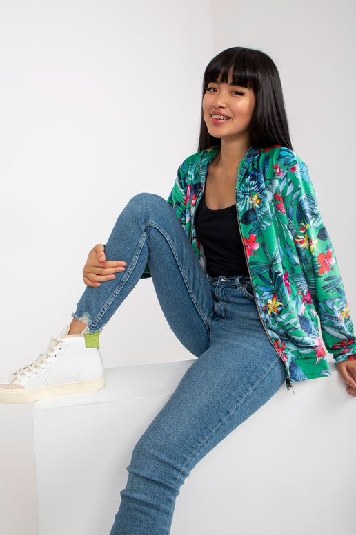 Zelenomodrá mikina RUE PARIS s...