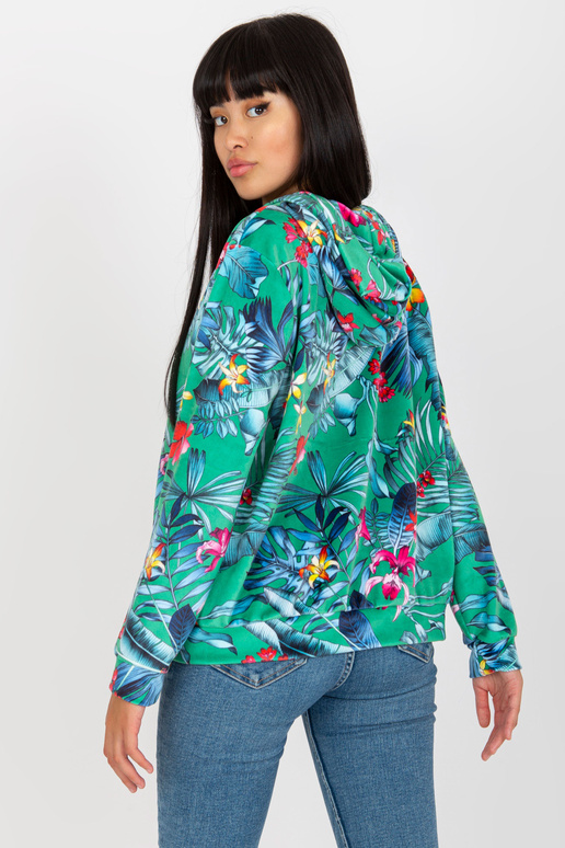 Zelenomodrá mikina RUE PARIS s...