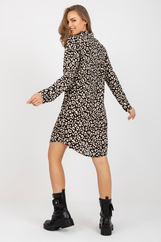 Černobéžové šaty s leopardím vzorem...