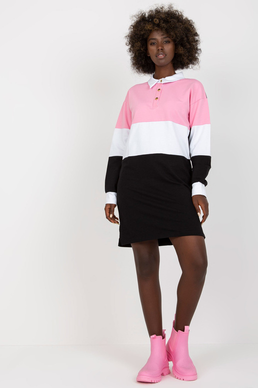 Růžovo-černé základní minišaty s...