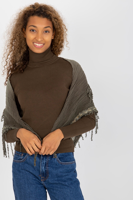 Grüne Musselinschlinge mit Zöpfen