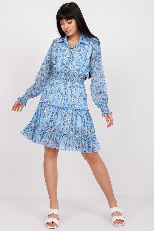 Modré minišaty s květinovým potiskem...