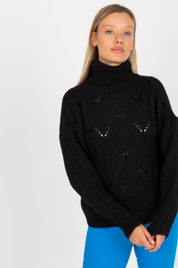 Černý teplý rolák s... 2