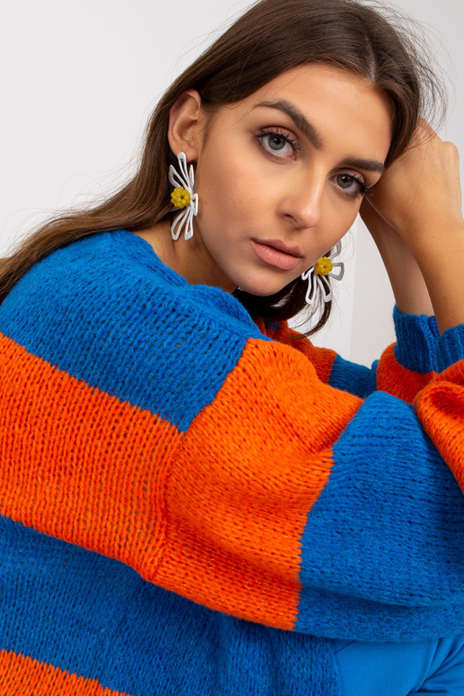 Modro-oranžový dámský pruhovaný...