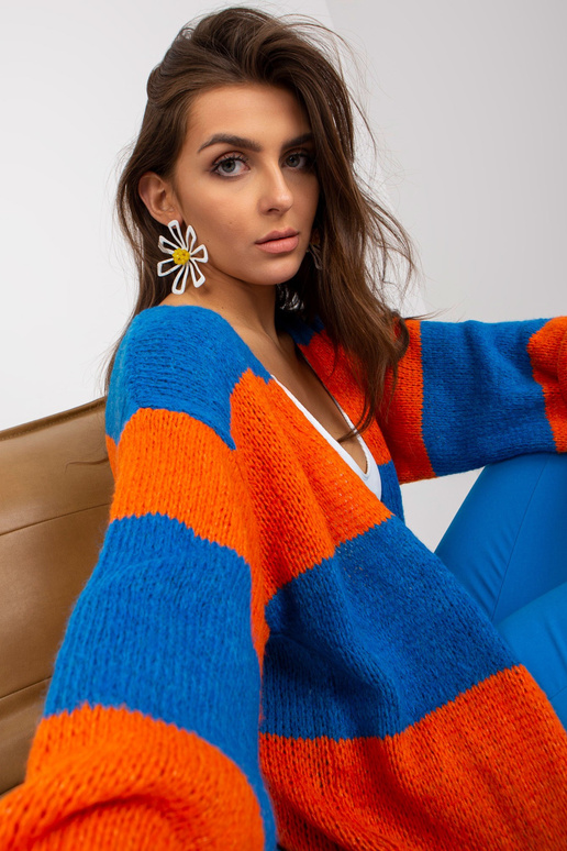 Modro-oranžový dámský pruhovaný...