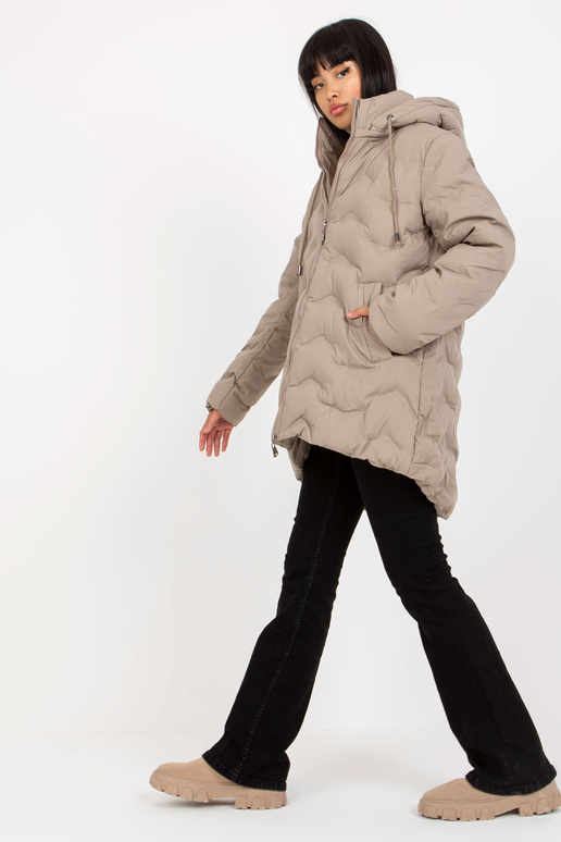 Béžová dámská zimní bunda s odepínací... Béžová dámská zimní bunda s odepínací...