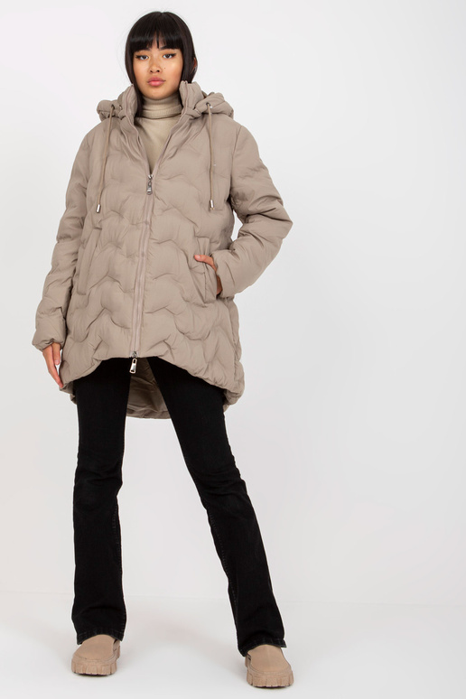 Béžová dámská zimní bunda s odepínací... Béžová dámská zimní bunda s odepínací...