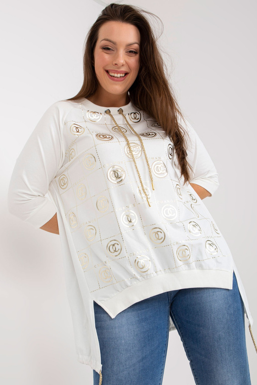 Bílá bavlněná halenka plus velikosti...