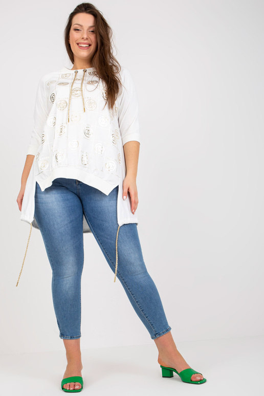 Bílá bavlněná halenka plus velikosti...