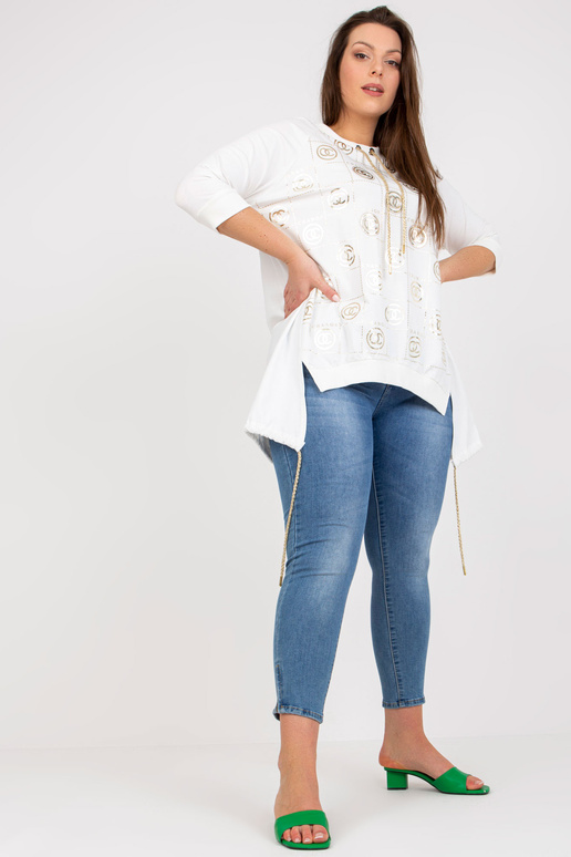 Bílá bavlněná halenka plus velikosti...