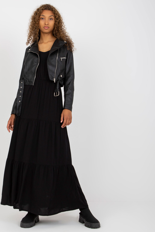 Černá krátká bunda Ramone s popruhem Černá krátká bunda Ramone s popruhem