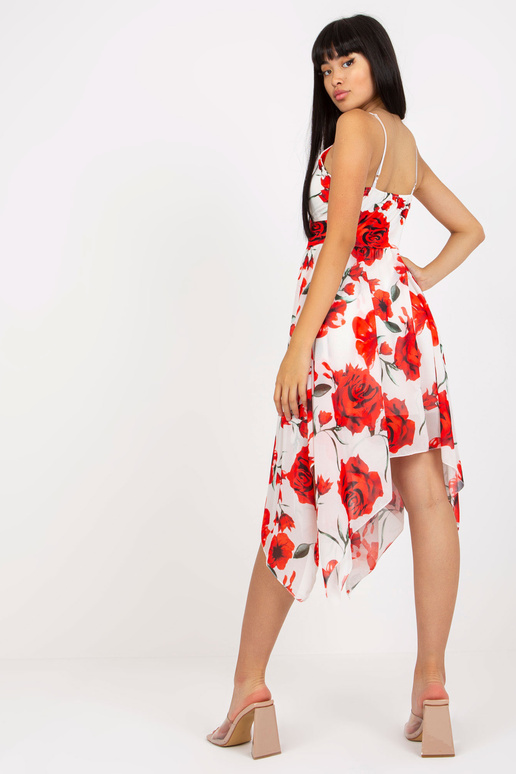 Bílé a červené květované šaty se...