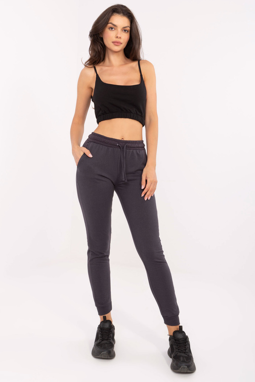 Grafitové basic tepláky s kapsami Grafitové basic tepláky s kapsami