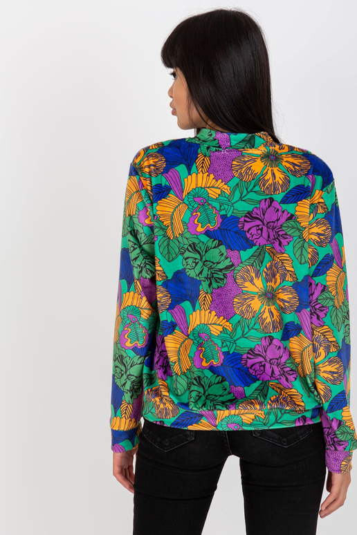 Zeleno-oranžová velurová mikina typu...