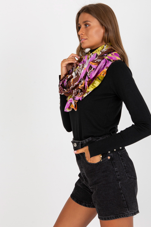 Bavlněný šátek s hnědofialovým vzorem