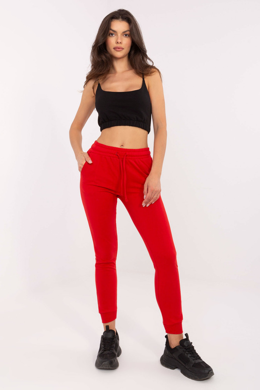 Červené basic dámské tepláky s...