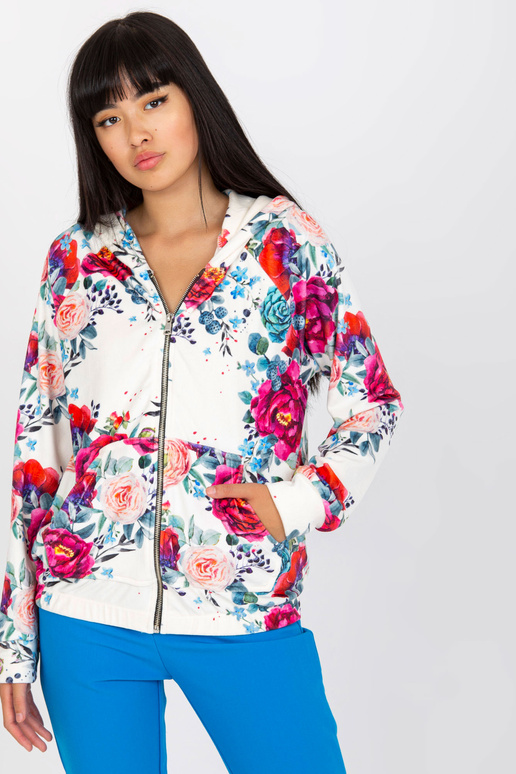 Bílá velurová mikina s potiskem RUE...