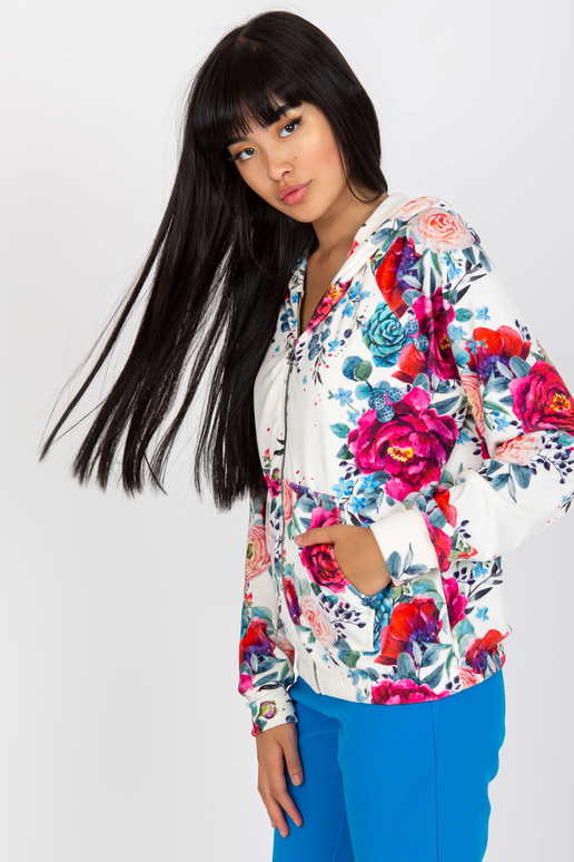 Bílá velurová mikina s potiskem RUE...