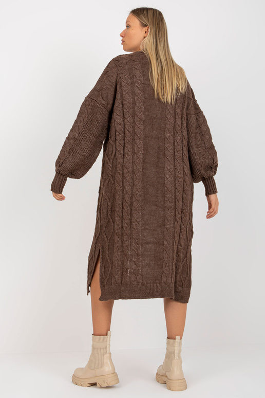 Hnědý maxi oversize cardigan RUE PARIS Hnědý maxi oversize cardigan RUE PARIS