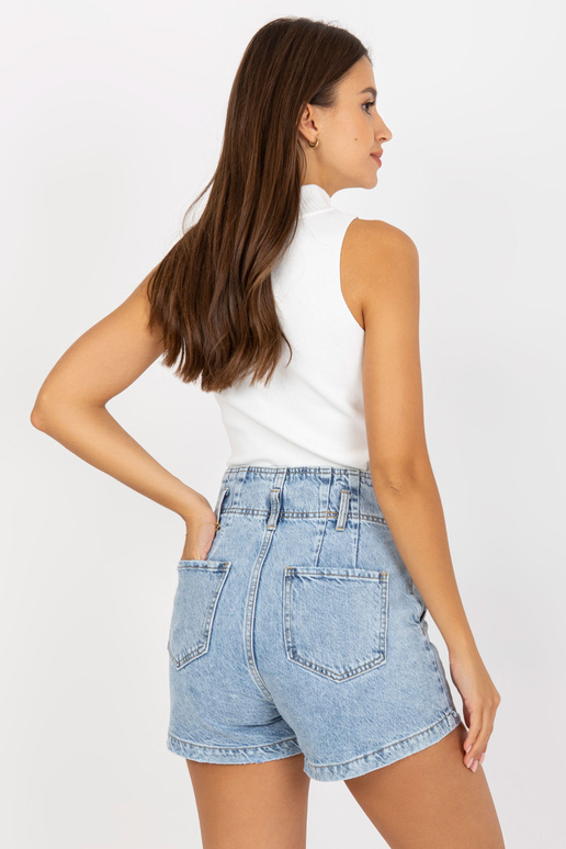 Světle modré džínové šortky s vysokým...