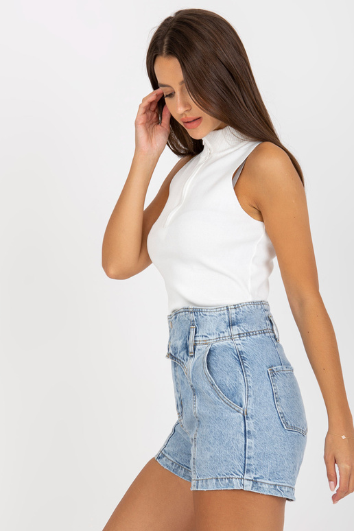 Světle modré džínové šortky s vysokým...